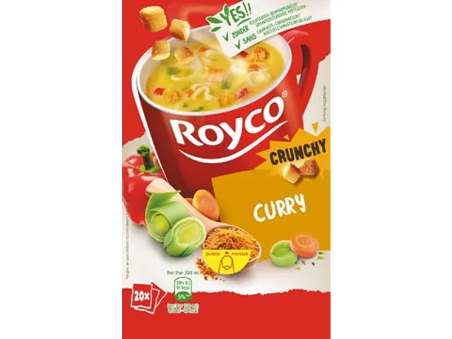 Minute Soup Curry Crunchy + Croutons Doos 20 Stuks