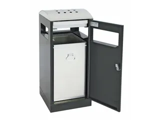 combi-asbak 815x350x350mm afvalbak 40 liter staal RAL7016 Antraciet - 3