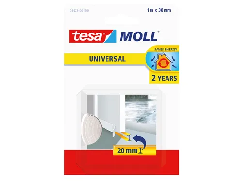 Tochtstrip Tesa Moll 05422 dorpelstrip 38mmx1m wit