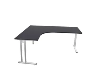 bureau in vrije vorm,HxBxD 740x1800x1600mm,vrije vorm,CC-zwart - 3