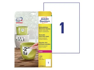 Etiket Avery L4775REV-20 210x297mm wit 20stuks - 1