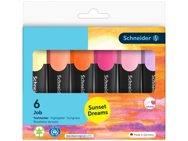 Markeerstift Schneider Job sunset dreams kartonetui a 6 stuks
