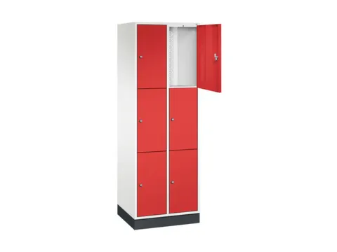 lockerkast,HxBxD 1950x620x500mm,2x3vakken,cil.-slot,sokkel