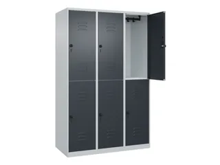 dubbeldekse locker,HxBxD 1850x1200x500mm,3x2vak.,vak B 400mm - 2