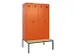 locker met bank,voor scheiding van kleding,HxBxD 2120x1200x815mm,4vak