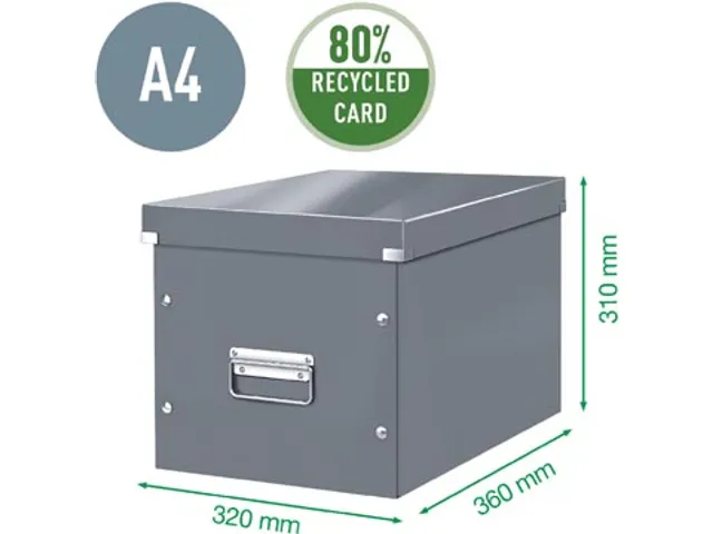 Click & Store kubus opbergdoos roze 320x310x360mm 80% gerecycled karto