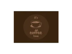 Placemat 45x32cm PVC Koffie Tijd Donkerbruin 6 Stuks