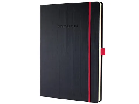 Notitieboek Conceptum RED Edition A4 zwart gelinieerd hardcover. Genum
