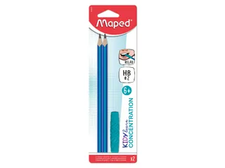 Maped Kidy Learn Concentratie 2 Potloden HB met kauwdop Blauw - 2