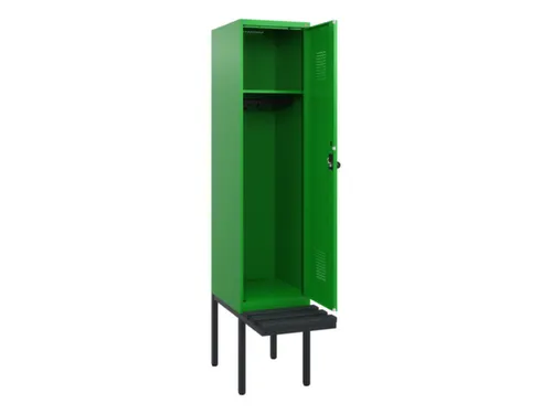 locker met bank,HxBxD 1950x400x815mm,1vak,vak B 400mm,draaigrendel