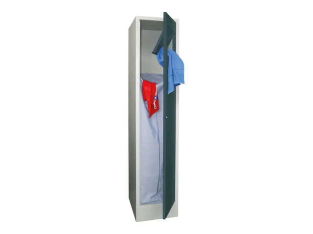 wasgoedverzamelkast,HxBxD 1850x400x500mm,haken,RAL7035,front RAL7016