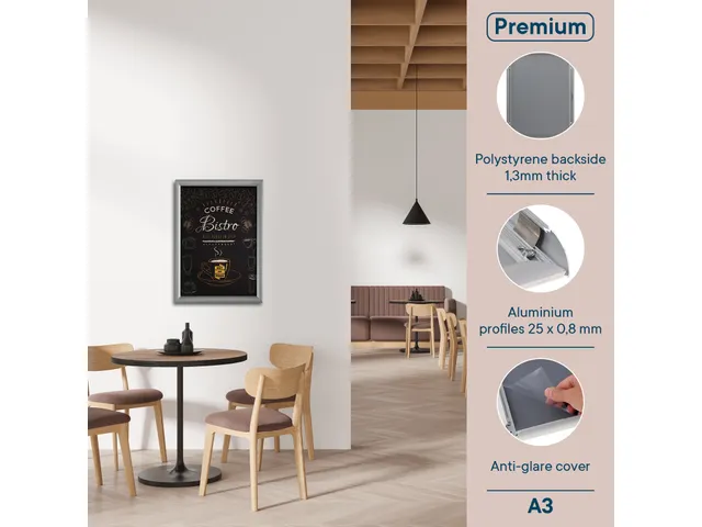 Europel Kliklijst Premium A3 25mm Zilver