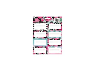 Boeketiket Pink Mint Retro pak 24 etiketten - 2