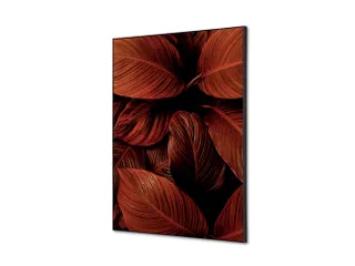 Wanddecoratie Textiel Set A2 Botanische Bladeren Rood - 1