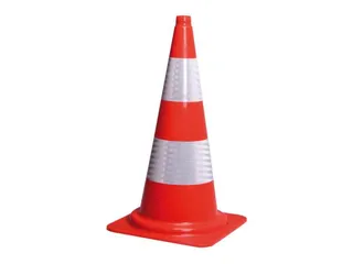 pion,HxB 750x400mm,PVC,oranje,fluorescerend,m. reflectieband - 1