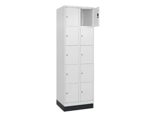 lockerkast,HxBxD 1950x600x500mm,2x5vakken,vak B 300mm,cil.-slot,sokkel - 1