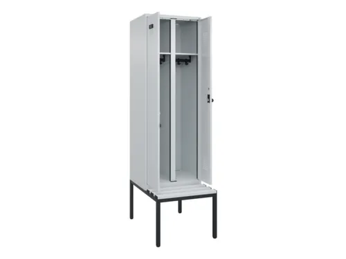 locker met bank,voor scheiding van kleding,HxBxD 2120x600x815mm,2vak