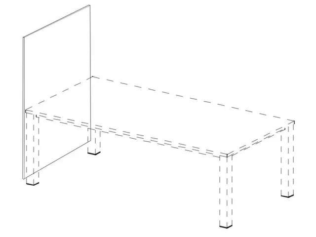 cache de banque d'accueil p. table de bureau Bl-blanc BN8033-noir