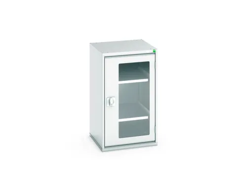 vitrinekast 900x525x550mm 2xStalen bodem romp RAL7035 front RAL7035