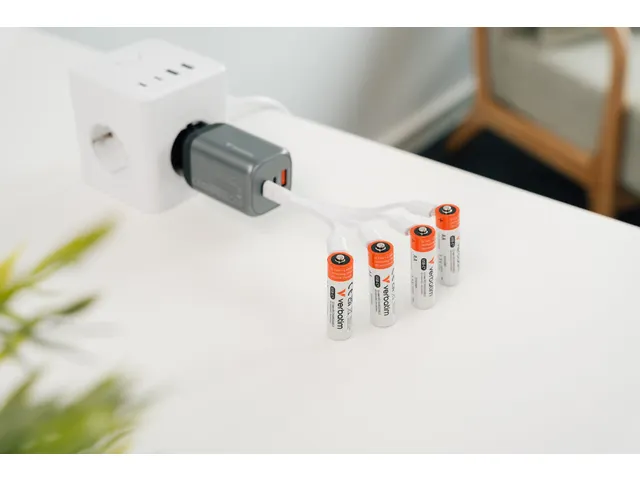 Verbatim USB-C oplaadbare batterijen AA 4 stuks