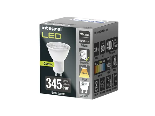 Ledlamp Integral GU10 2700K warm wit 3.6W 400lumen