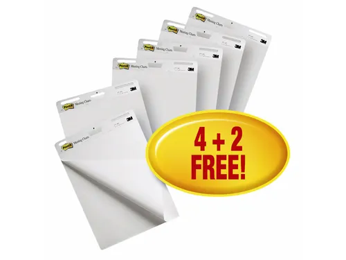 Meeting chart 3M Post-it 559 Super Sticky 635x762mm blanco 4+2 gratis