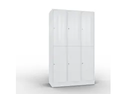 lockerkast cil.slot 1950x1150x540mm 3x2 vakken RAL7035 front RAL7035
