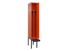 locker met bank,voor scheiding van kleding,HxBxD 2120x300x815mm,1vak