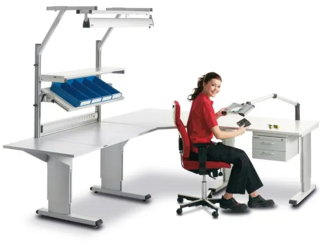 Werktafel Esd Staalbuis 700-1100x1800x800mm Hoogte Verstelbaar Inbus