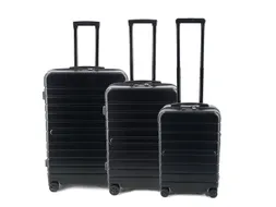 Reistrolleyset JSA 3-delig mat zwart gerecycled ABS