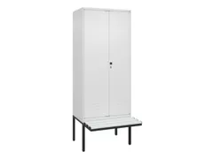 PBM-locker met bank,HxBxD 2120x800x815mm,2vak,vak B 400mm,draaigrendel