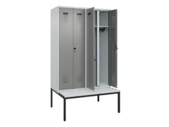 locker met bank,voor scheiding van kleding,HxBxD 2120x1200x815mm,4vak