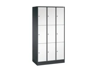 lockerkast,HxBxD 1950x920x500mm,3x3vakken,cil.-slot,sokkel - 2