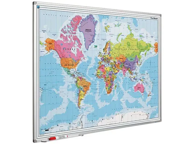 OUTLET Landkaart Bord 90x120cm Softline Profiel 8mm Wereld