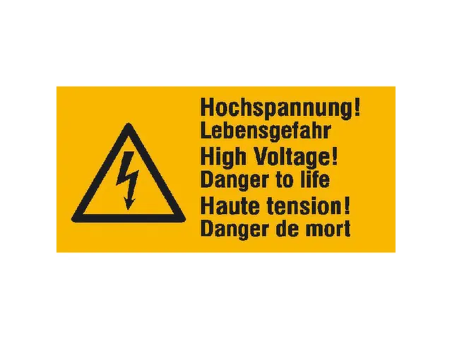 waarschuwings-combibord,Hoogspanning levensgevaar,PVC,HxB 32x65mm