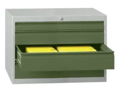 ladekast 600x1023x600mm 4laden cilinderslot RAL7035 front RAL6011