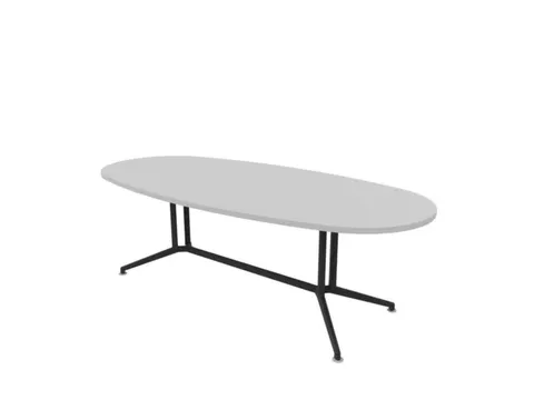 vergadertafel,HxBxD 740x2400x1100mm,ovaal,V-vormonderstel donkergrijs