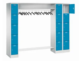 personeelsgarderobe cil.slot 1950x2250x500mm 3x5 vakken 300mm RAL5012 - 1