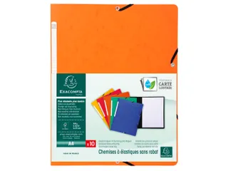 Elastomap zonder klep glanskarton 355gm² A4 Oranje - 4