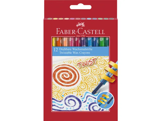 Waskrijt Faber-Castell draaibaar 12 stuks