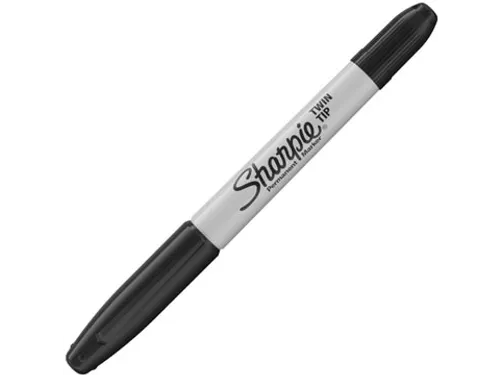 Permanente Marker, Twin Tip, Zwart