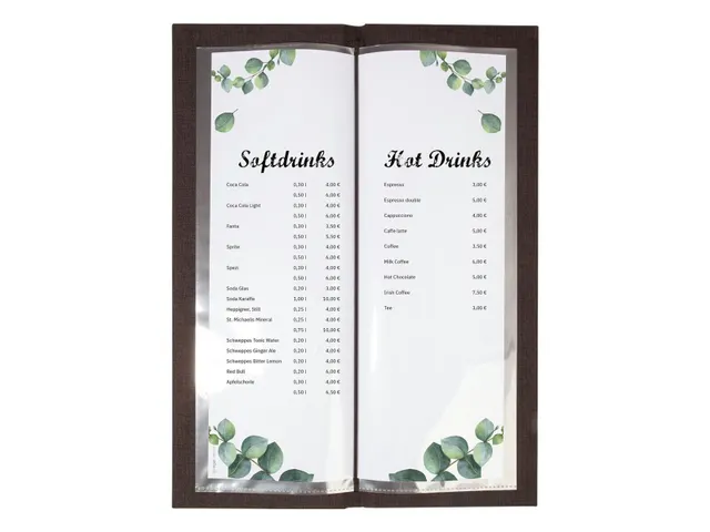 Drankkaart map Sigel 1/2 A4 smal Eco serie D.grijs/hout voor 8 blad