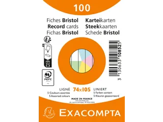 Flashcard Exacompta 74x105mm lijn 5 kleuren 100 vel - 2