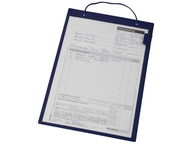 Pochette d'organisation Plastique Panneau Cache A4 Transparent Bleu