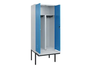 PBM-locker met bank,HxBxD 2120x800x815mm,2vak,vak B 400mm,cil.-slot - 2