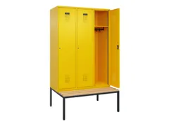 locker met bank,HxBxD 2120x1200x815mm,3vak,vak B 400mm,cilinderslot