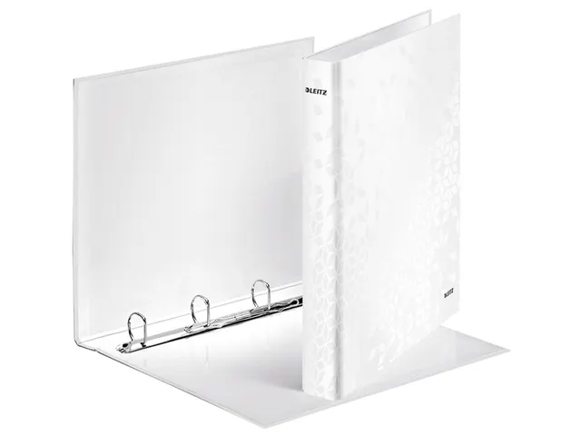 Ringband Leitz WOW A4 4-rings D-mech 25mm karton wit