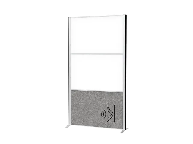 MAULconnecto Scheidingswand 2x whiteboard 1x Donker Frame Zilver