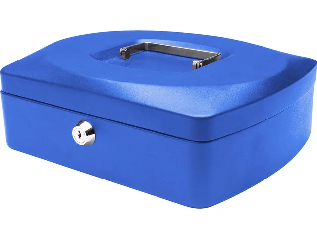 Geldkoffer Blauw 255x200x85mm Inclusief 2 Sleutels