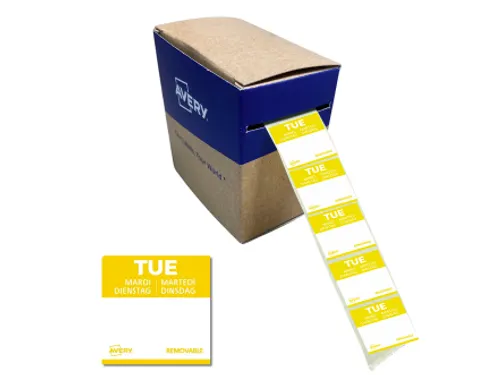 Etiket Avery HACCP dinsdag geel 25x25mm 1000 stuks